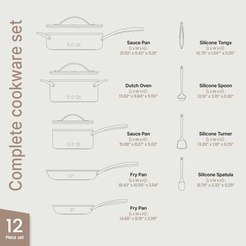 12-Piece Nonstick Ceramic Cookware Set P877