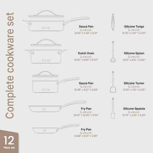12-Piece Nonstick Ceramic Cookware Set P877