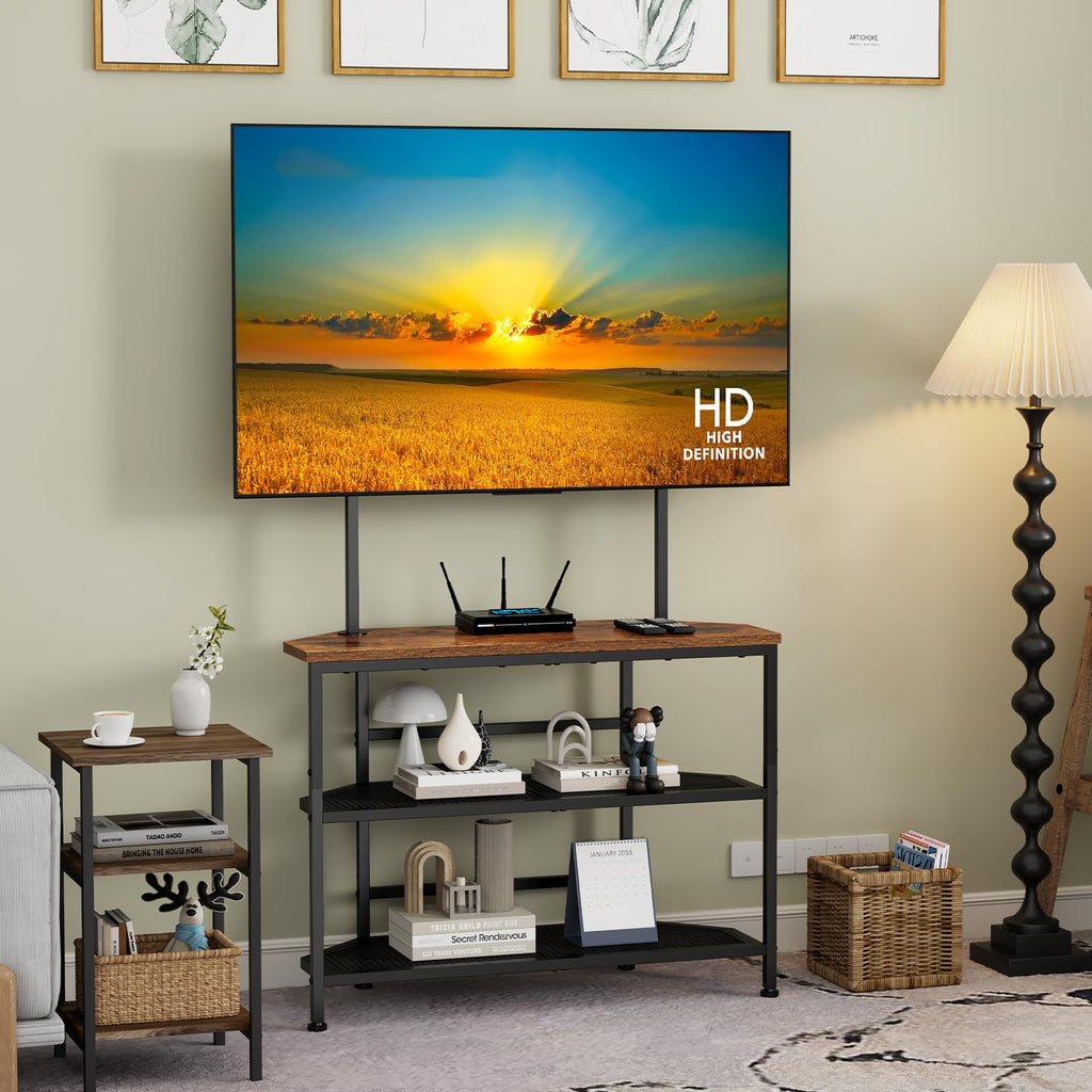 23" to 60" Corner TV Stand with Mount and Storage Shelves C9782