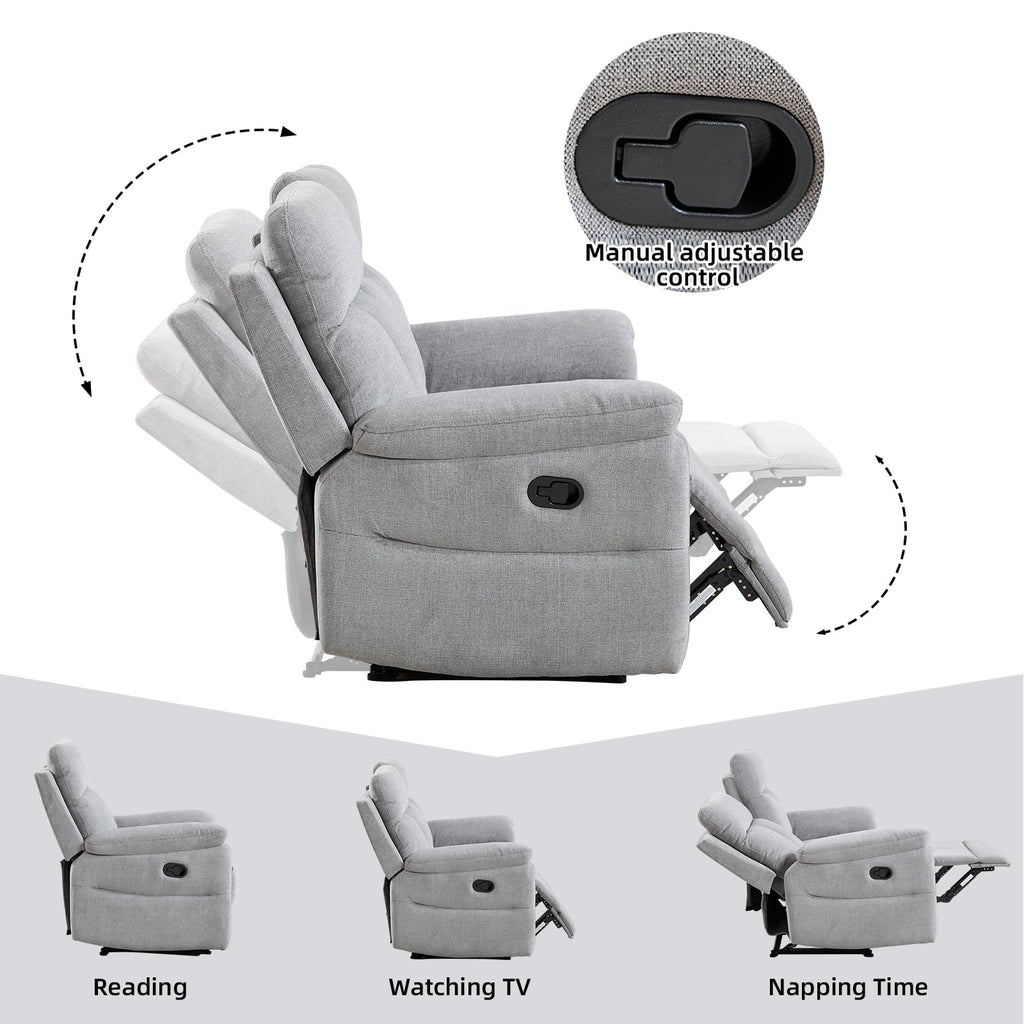 Light Gray Fabric Reclining Loveseat M90573