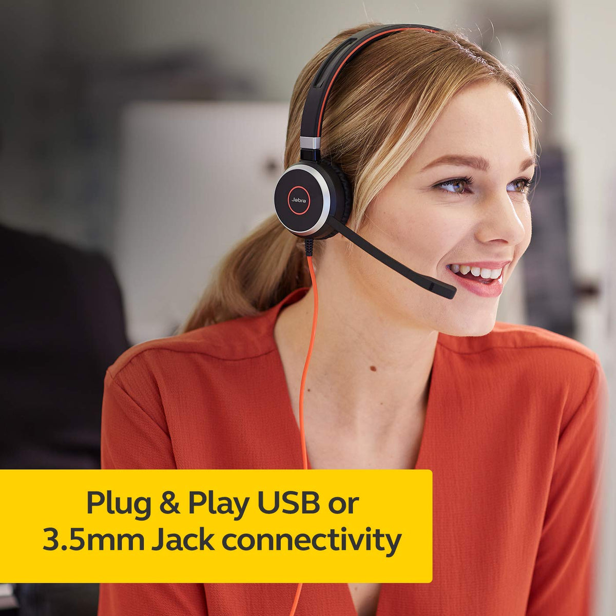 Wired Stereo Headset with 3.5mm Jack/USB Connection O7254