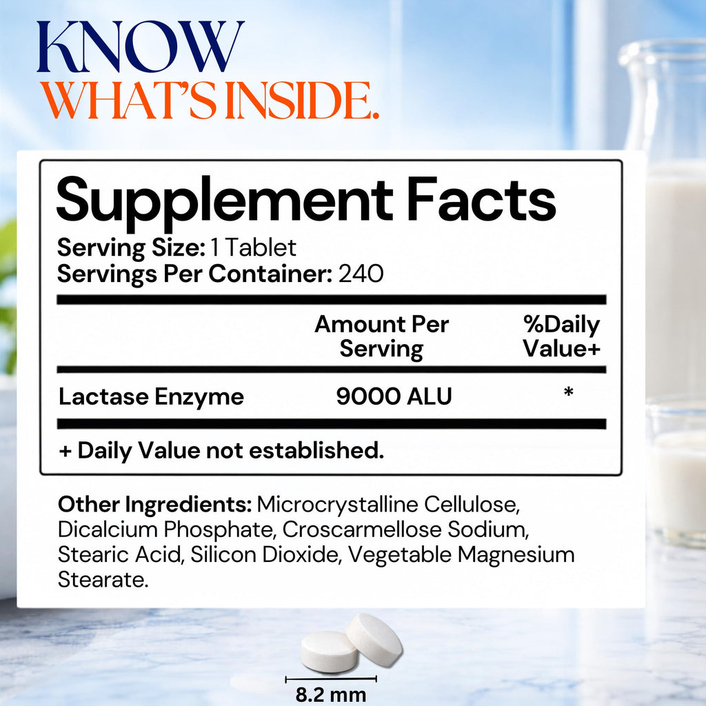 Lactase Enzyme 9000 FCC 240 Tablets T73384
