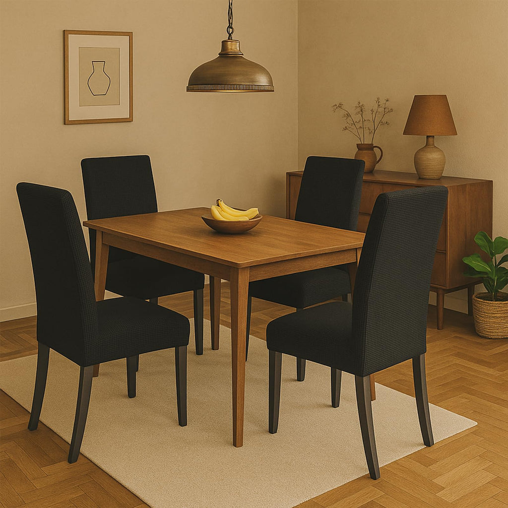 Black 6 Pack Dining Chair Covers C80228