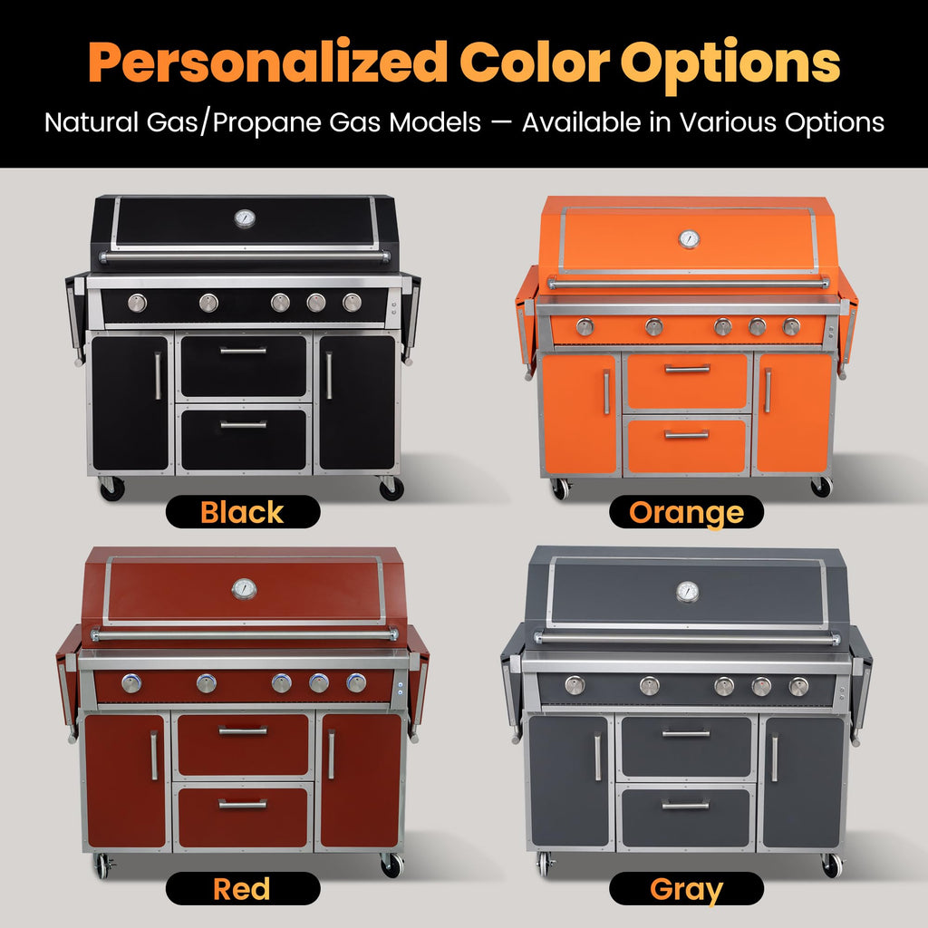 49" Propane Gas Grill, 304 Stainless Steel, 99K BTU, 828 Sq.In I5606