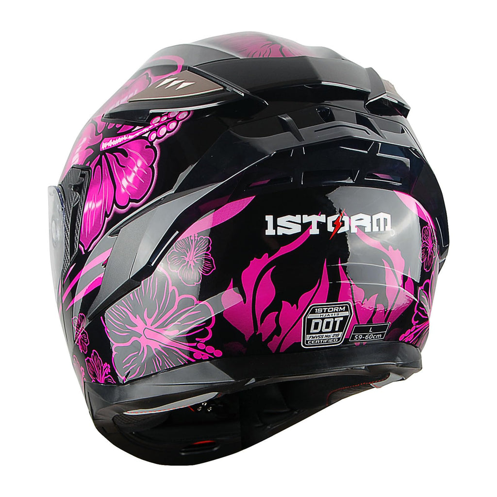 Motorcycle Modular Full Face Helmet DOT Adults Flip up Dual Visor B89360