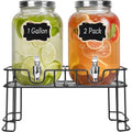 2 Pack 1 Gallon Glass Drink Dispensers with Ice Core M236
