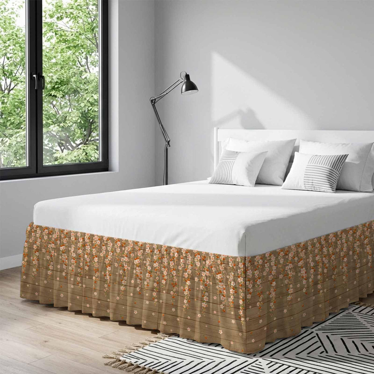 Ruffle Wrap Around Bed Skirt California King 18" Drop V9620