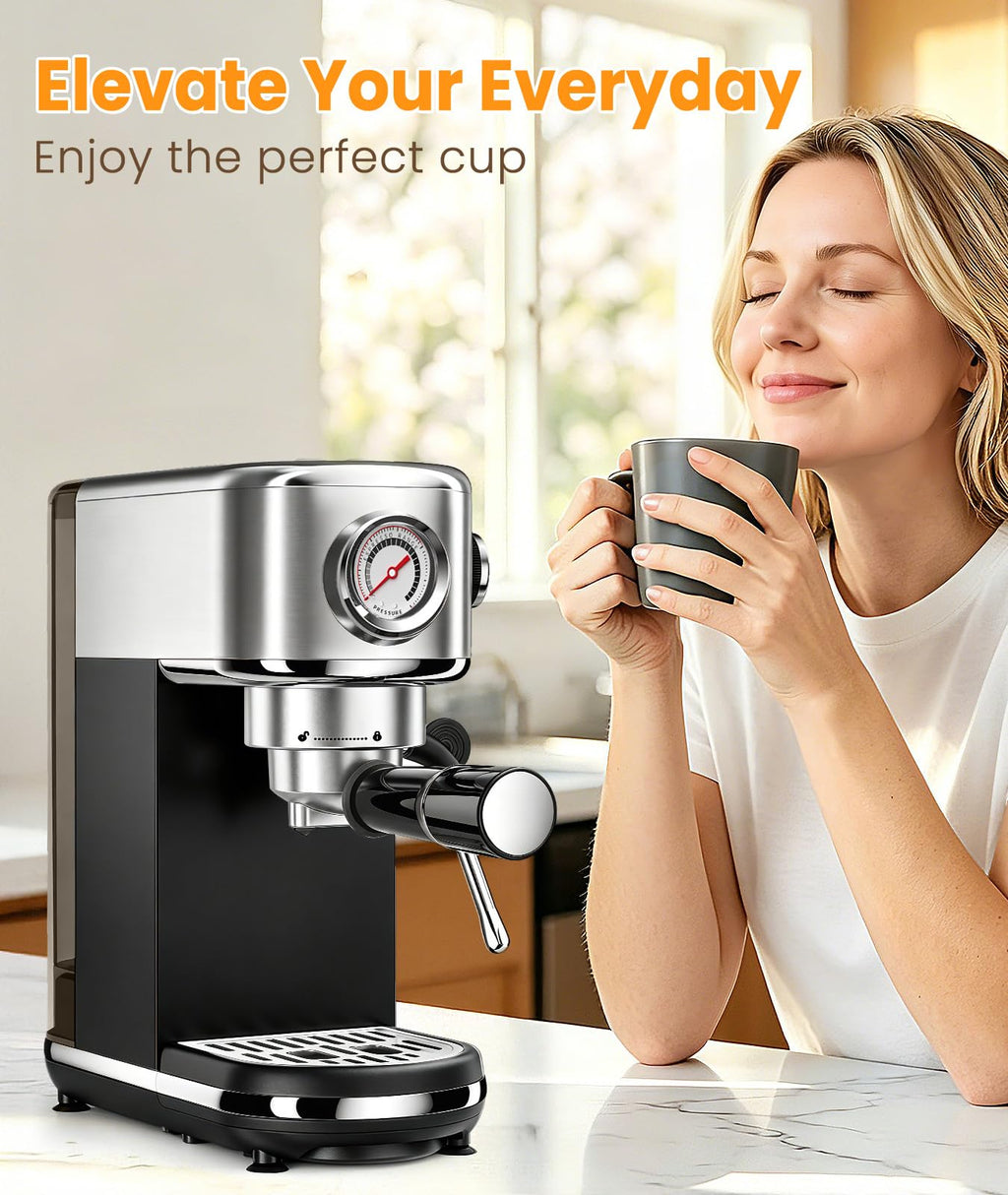 20 Bar Espresso Coffee Machine with Milk Frother C983