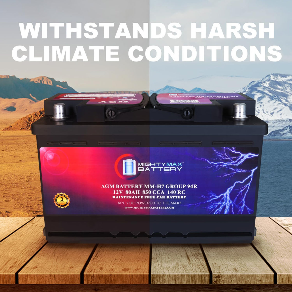 12V 80AH 850 CCA Replacement Battery M371