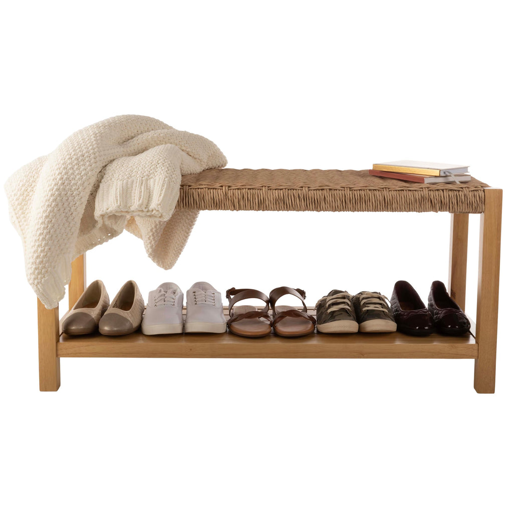 Solid Wood Entryway Bench with Shoe Storage U903620