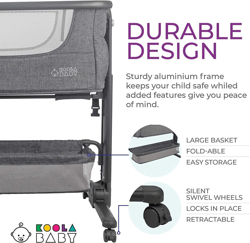 Baby Bassinet Bedside Sleeper Portable Crib with Storage Basket D847353