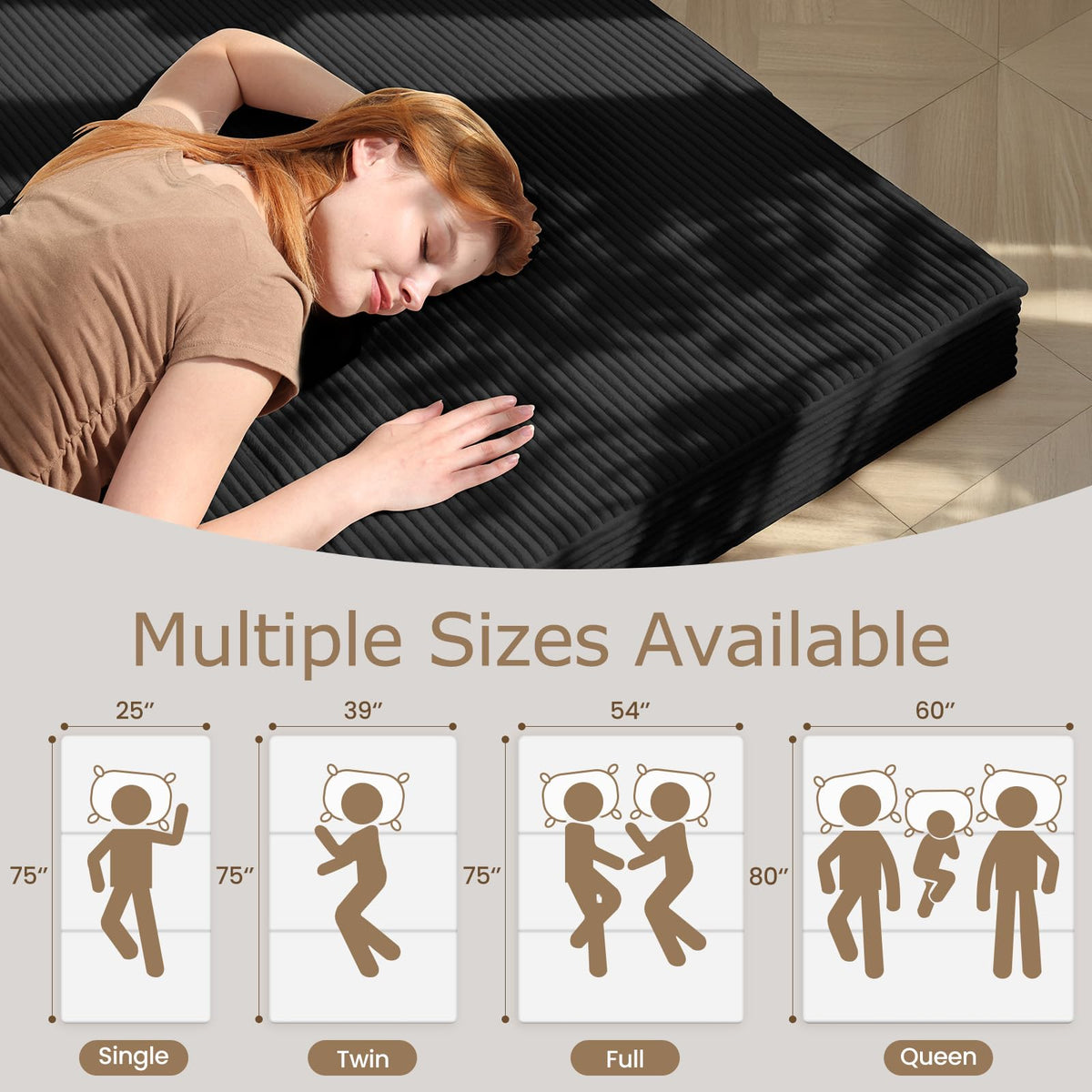 6-Inch Single Size Tri-Fold Memory Foam Mattress I40108