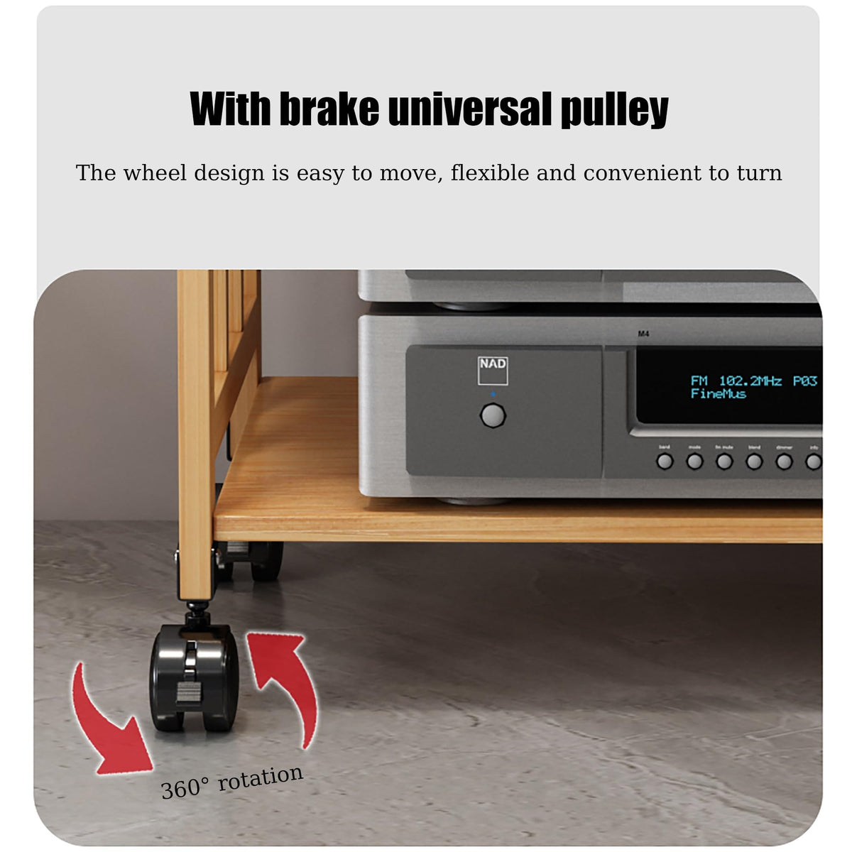 Brown Media Stand with Adjustable Shelves M245662