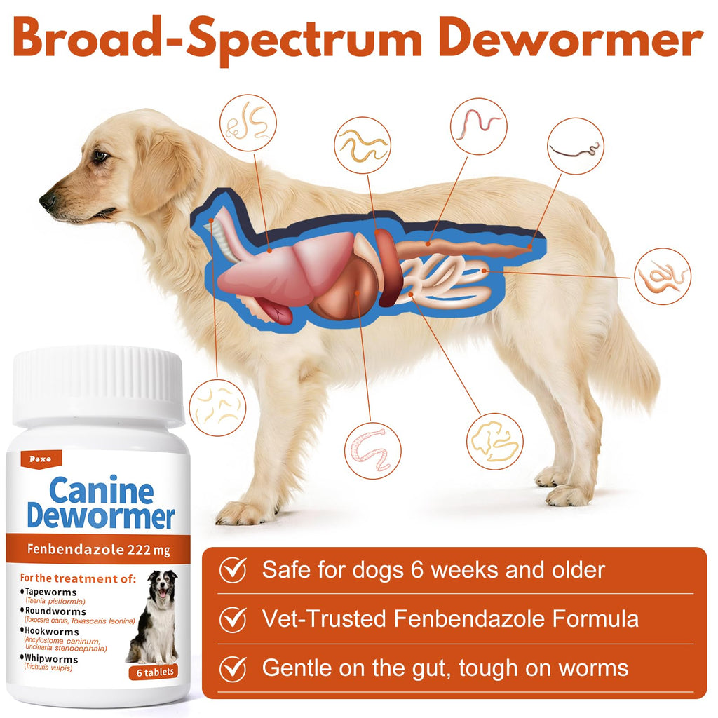 Fenbendazole Tablets for Dogs 6 Tablets C4107