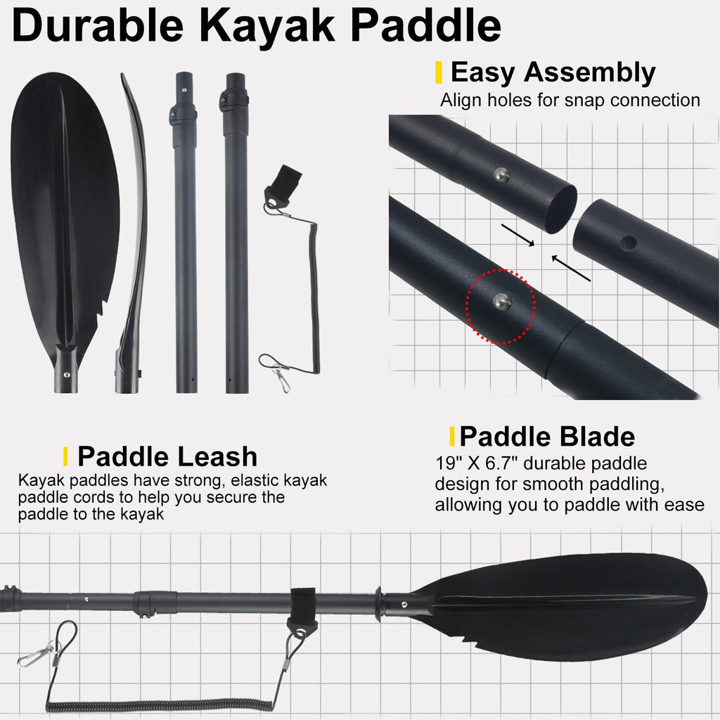 Telescoping Kayak Paddle Black 94inch X163216