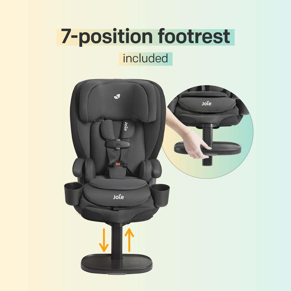 Harness Booster with Rigid Latch, 7-Position Footrest J121