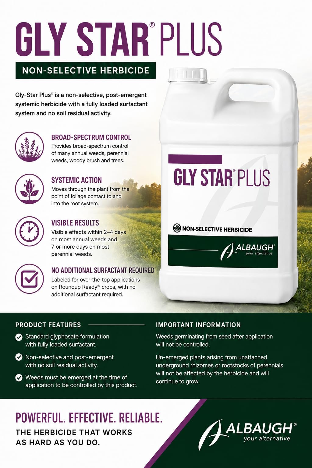 Glyphosate Concentrate Herbicide with Surfactant 2 x 2.5 Gallon D49023