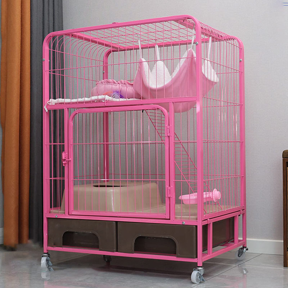 Heavy Duty Metal Cat Cage Dog Crate with Four Wheels Z908030