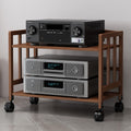 Brown Media Stand with Adjustable Shelves M245662