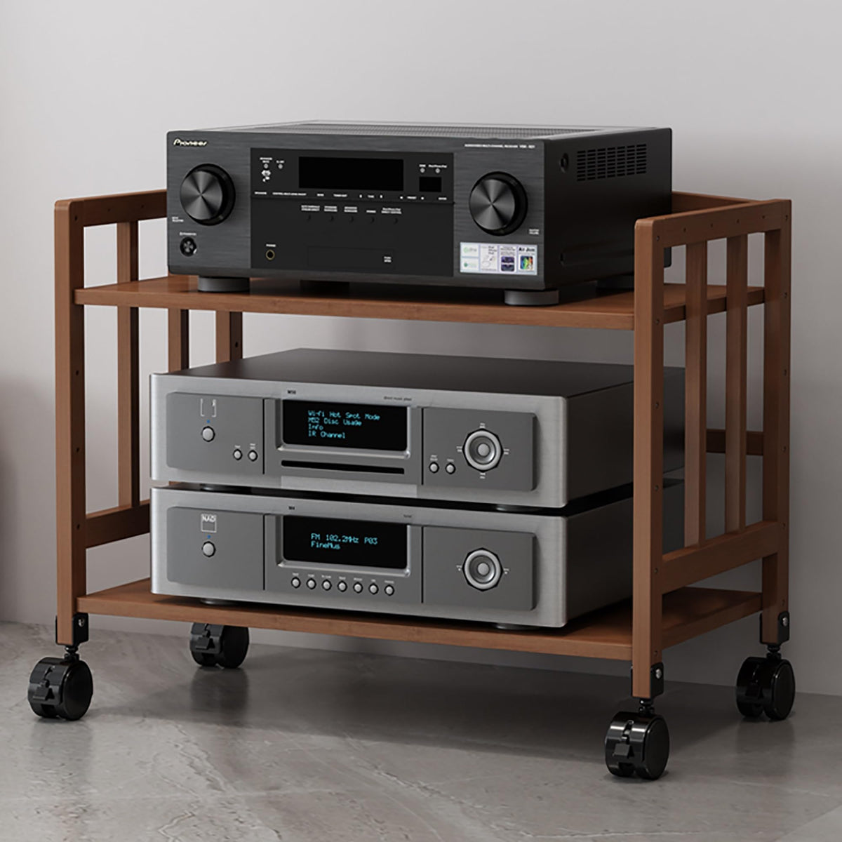 Brown Media Stand with Adjustable Shelves M245662