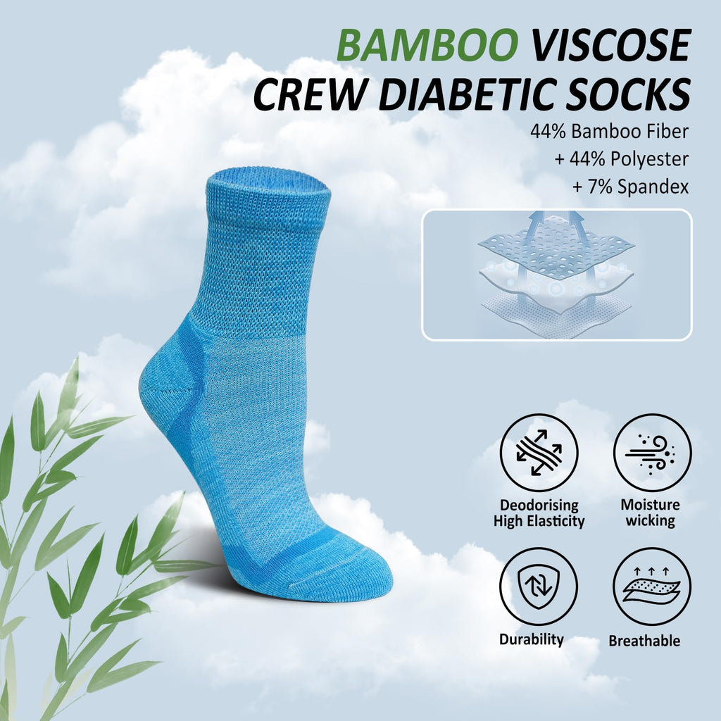Bamboo Viscose Non-Binding Ankle Socks 5 Pairs Z477