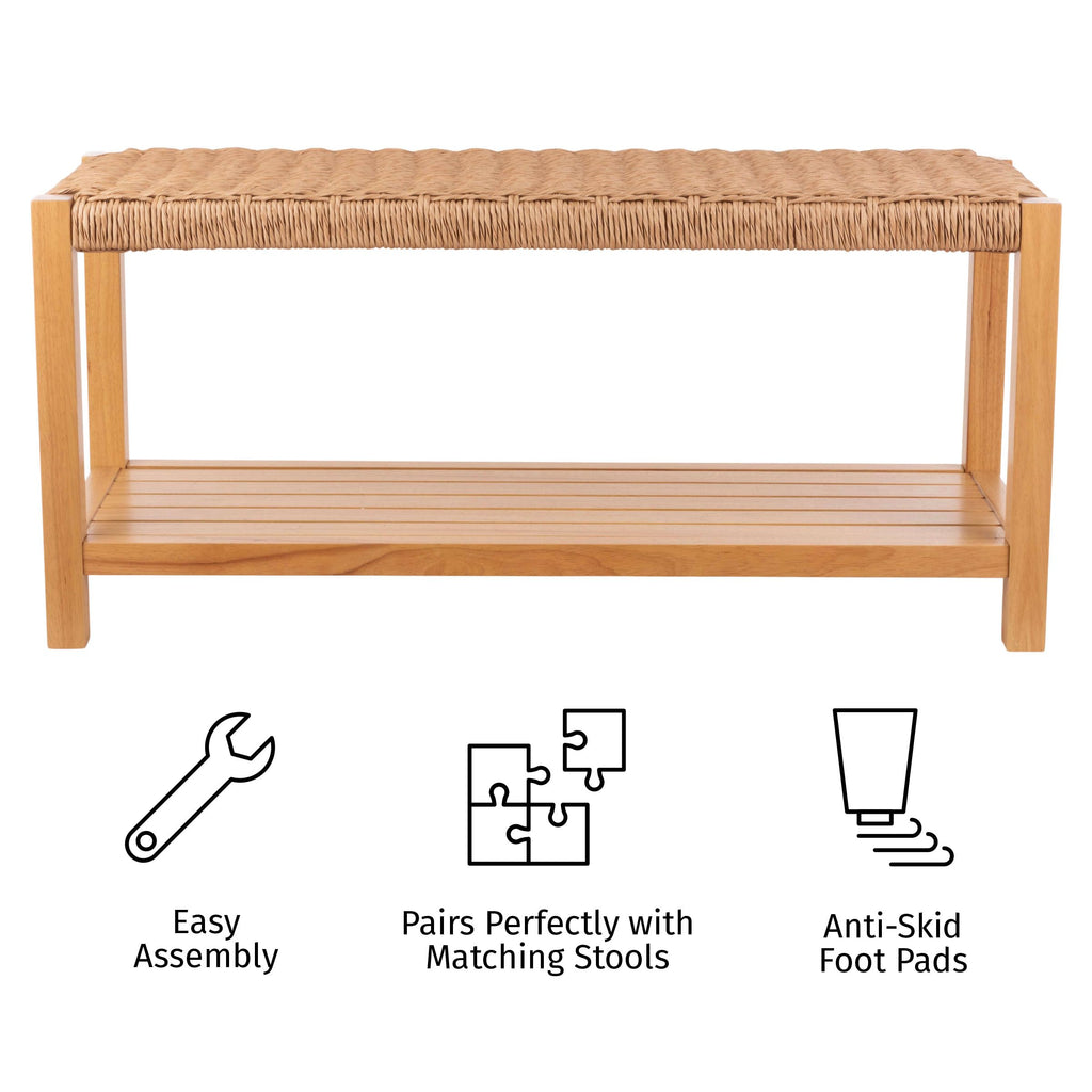 Solid Wood Entryway Bench with Shoe Storage U903620