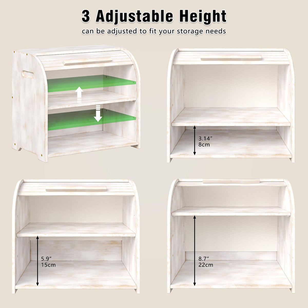 Bamboo Roll Top Bread Box U53617