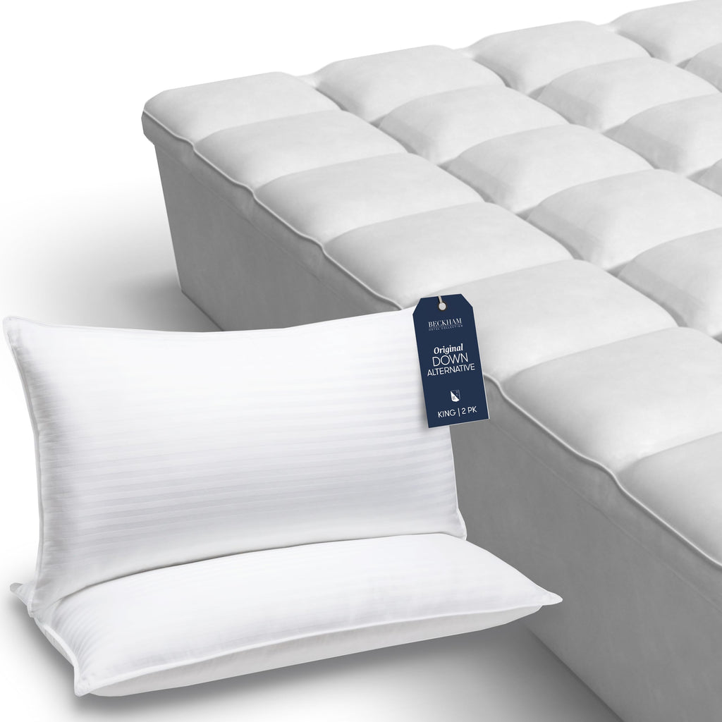 King Size Down Alternative Pillows and Mattress Protector Y38585
