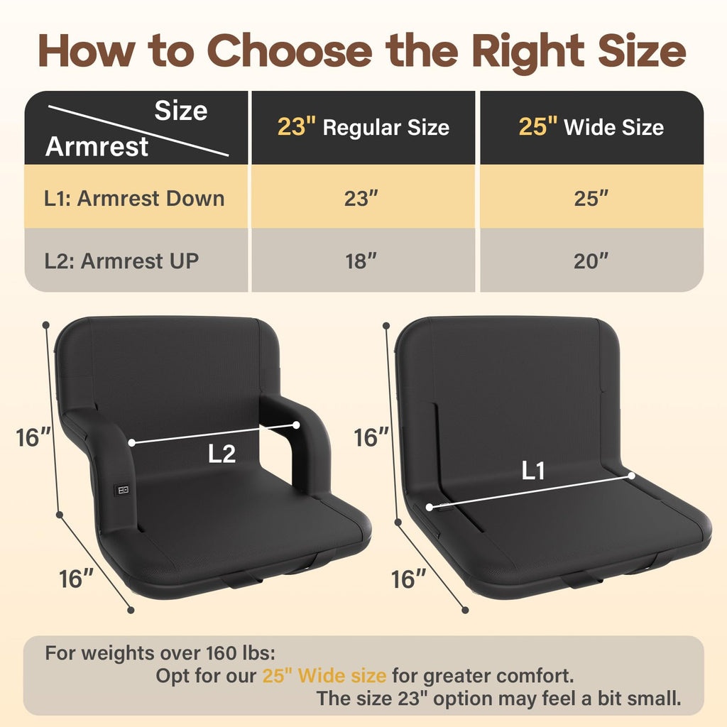 Heated Stadium Seat with Back Support Y6190