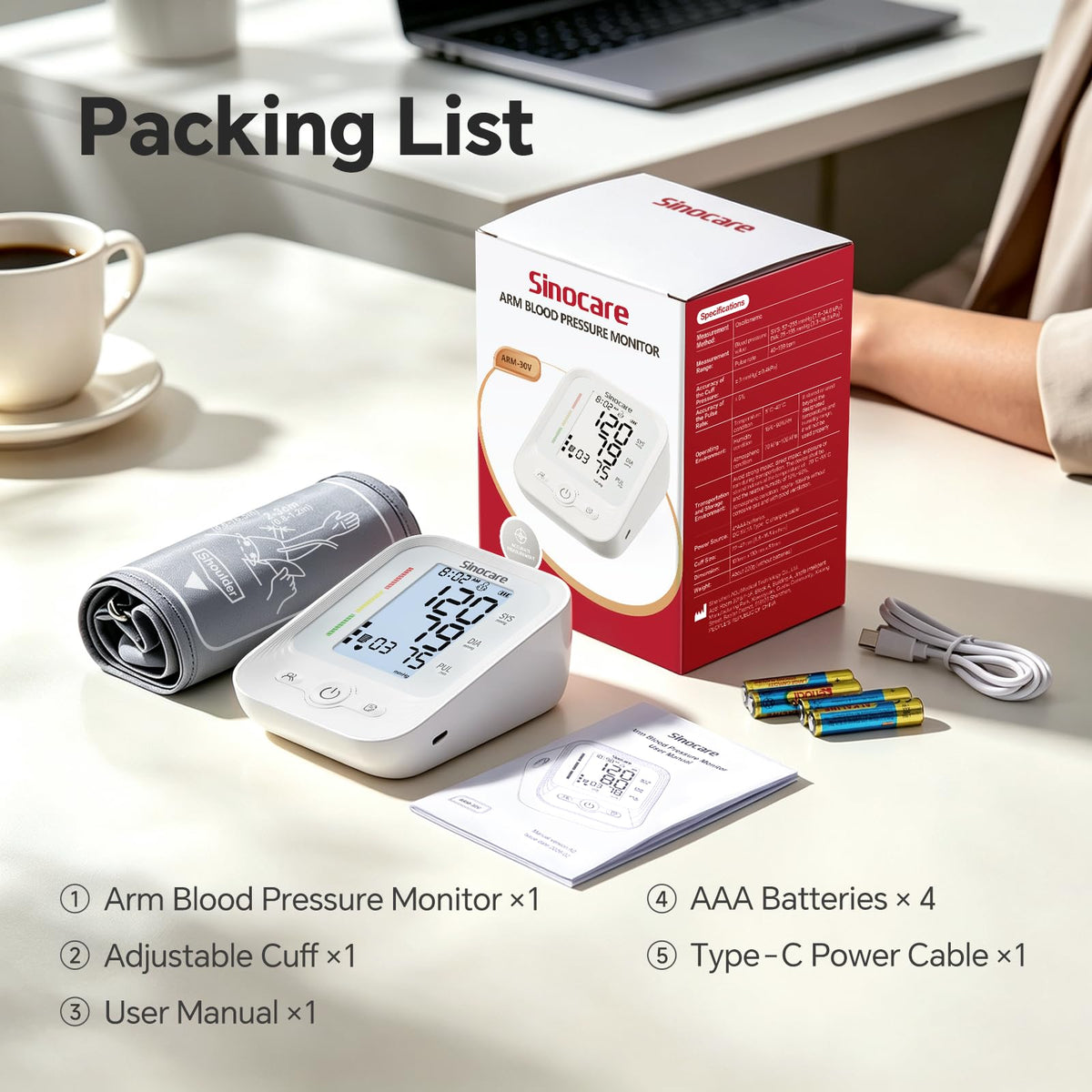 Upper Arm Blood Pressure Monitor with Adjustable Cuff I238999