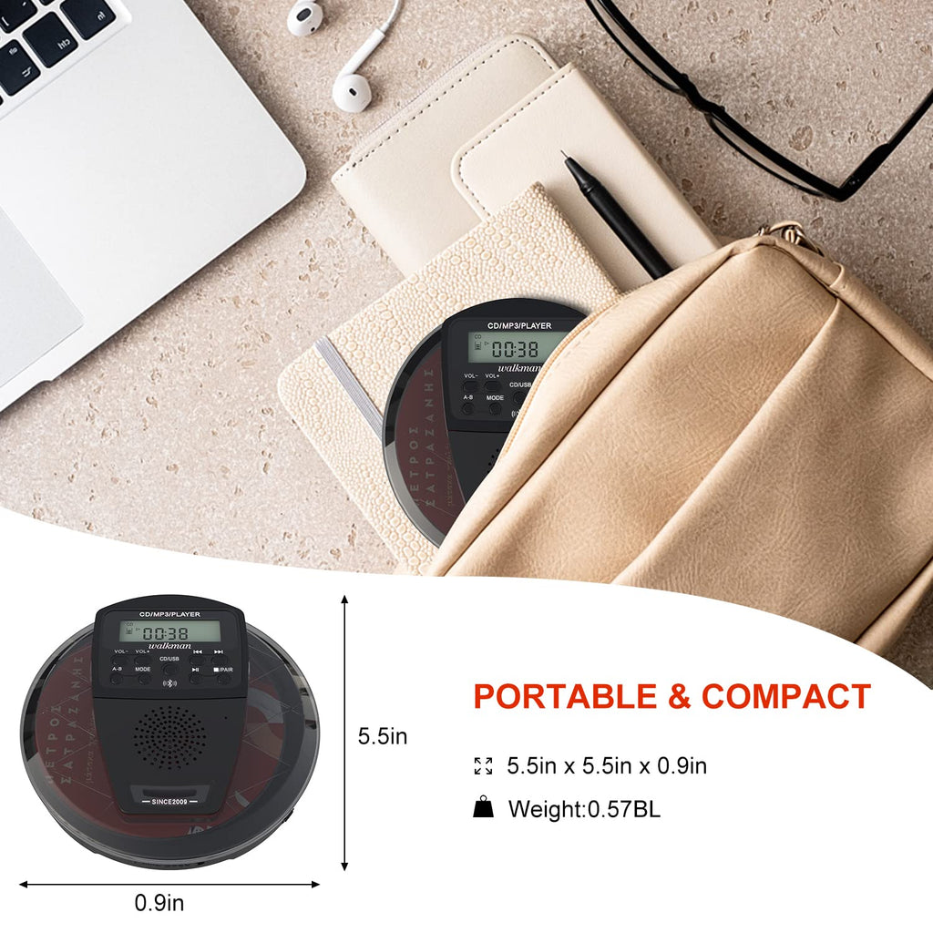 Rechargeable Portable CD Player with Bluetooth Q991