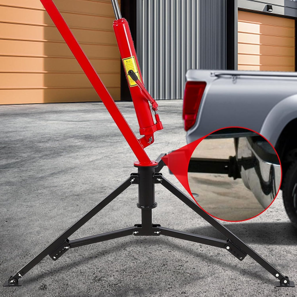 Hydraulic Pickup Truck Crane, 1000 Lbs Capacity, 360° Swivel, Red M485029