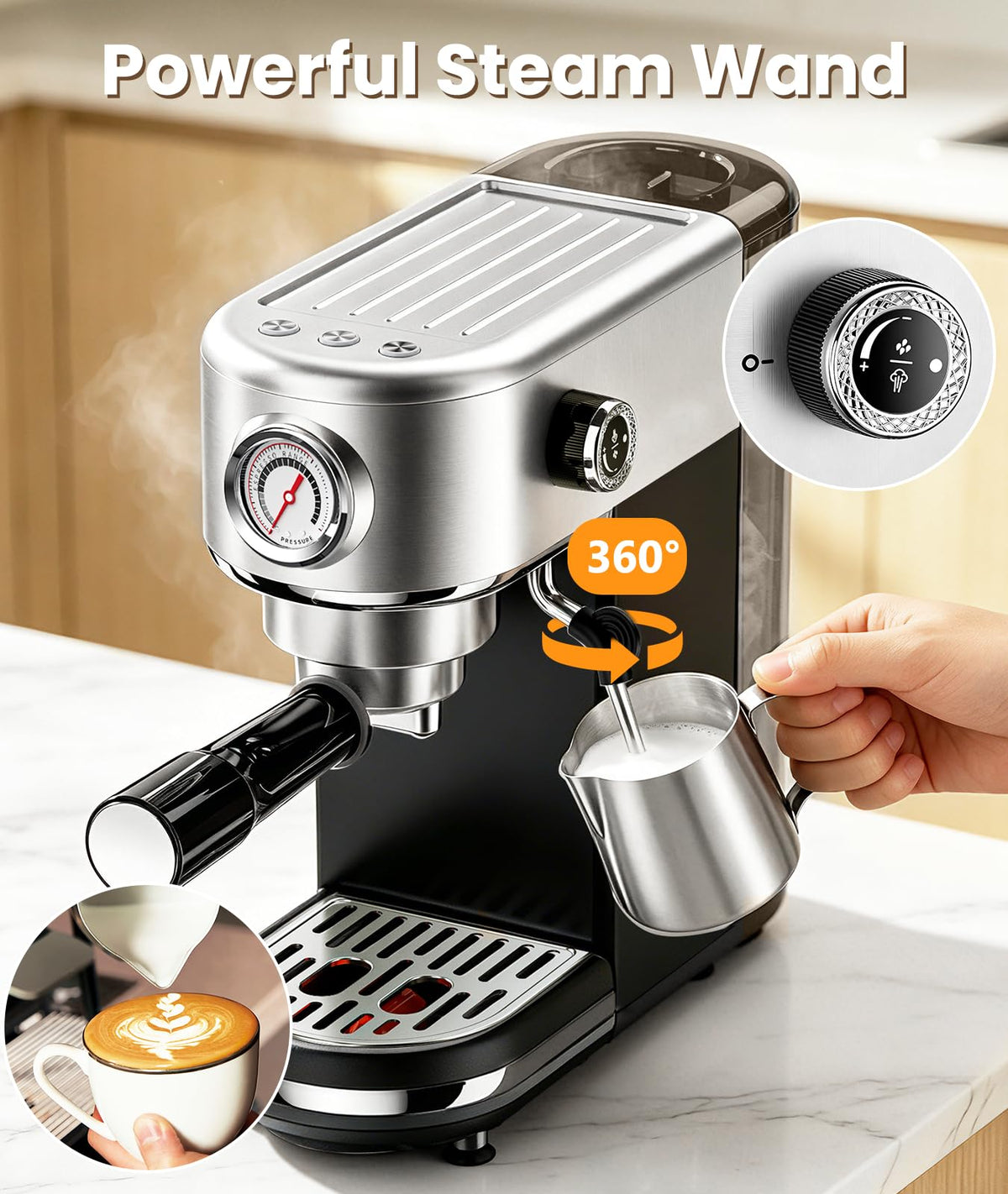 20 Bar Espresso Coffee Machine with Milk Frother C983