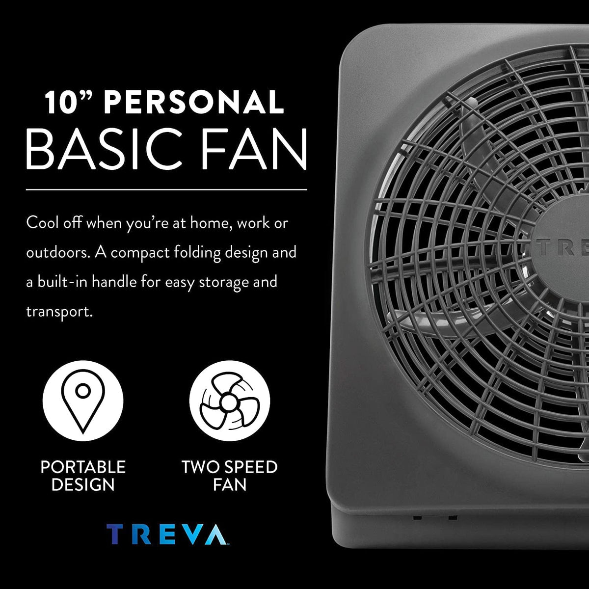 10 in Portable Desktop Battery Fan 2-Speed C8796