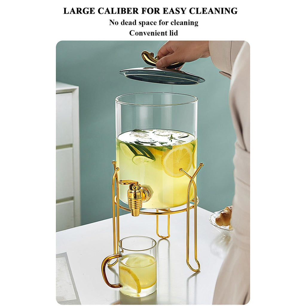 Glass Beverage Dispenser with Stand and Spigot I679611