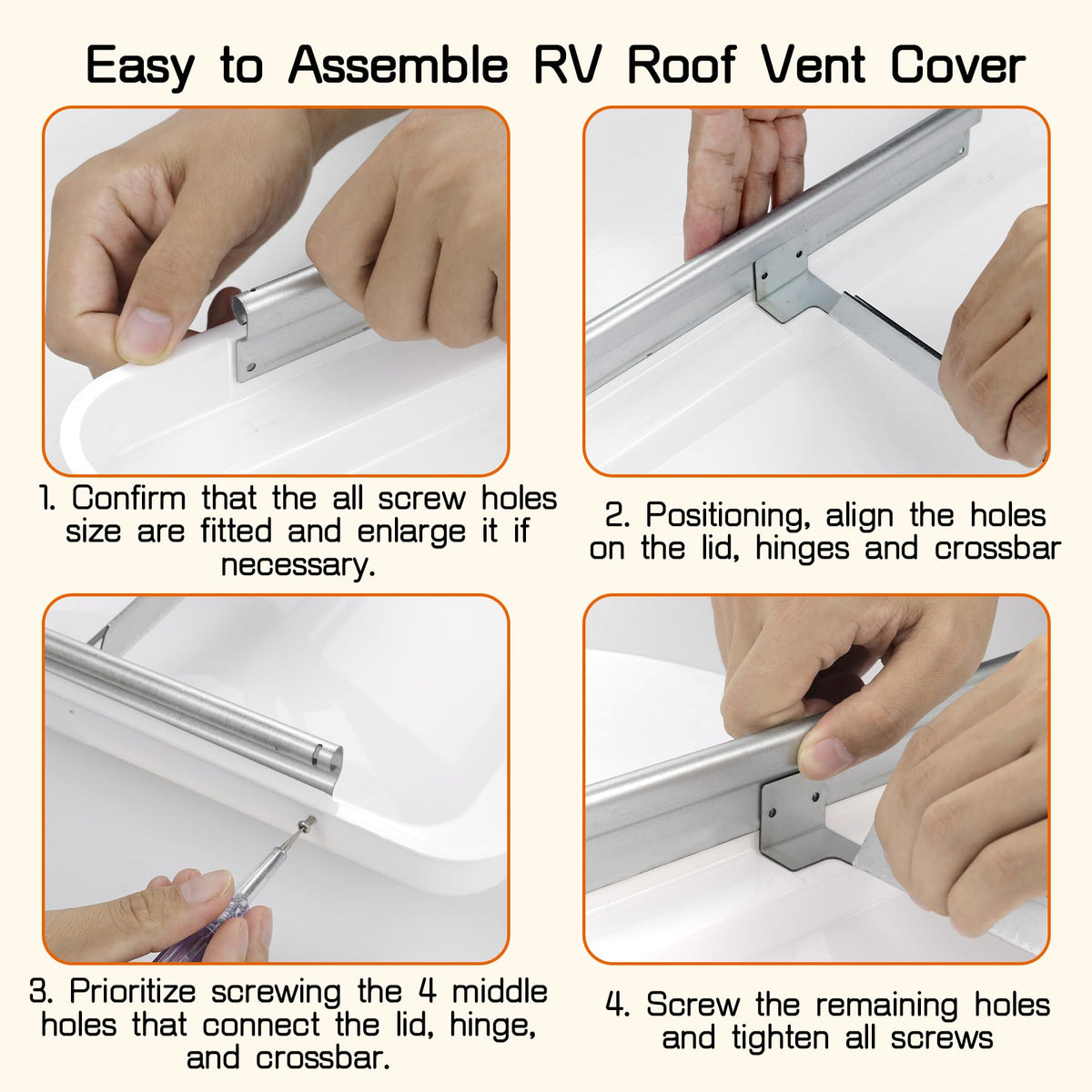 14" White Plastic Square RV Roof Vent Cover V4416