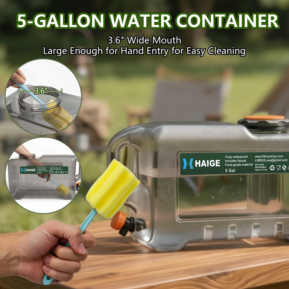 5 Gallon BPA-Free Portable Water Jug with Spigot F422