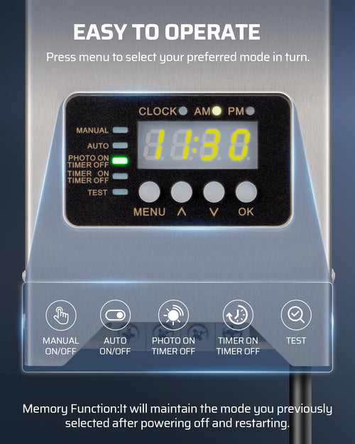 200W Low Voltage Transformer with Photocell Sensor & Timer D4113