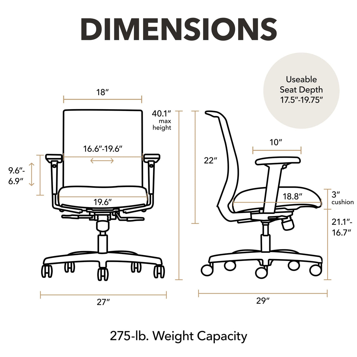 Apricot Ergonomic Office Chair G881