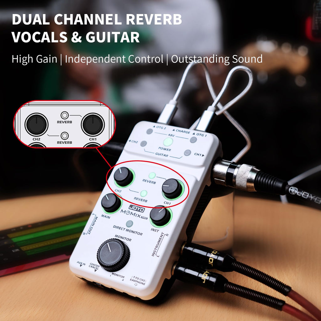 Portable Rechargeable USB Audio Interface with 48V Phantom Power W9607