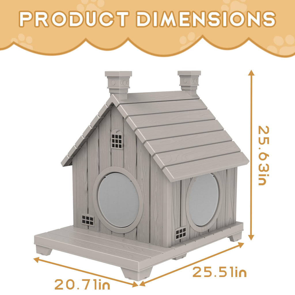 Weatherproof 1-Story Resin Cat House D3276