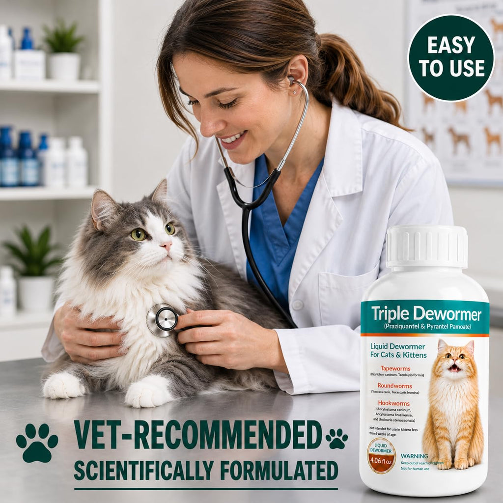 Cat Dewormer Liquid for Tapeworms, Roundworms and Hookworms Z65241