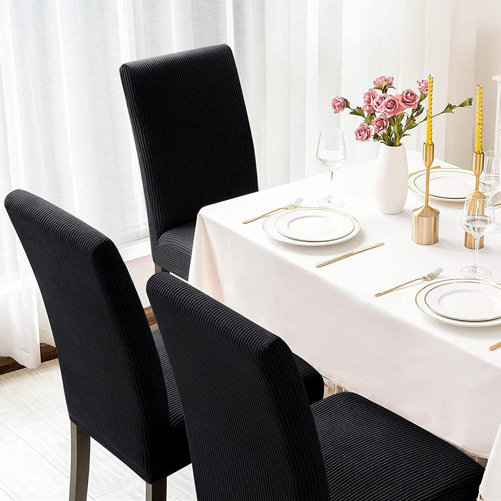 Black 6 Pack Dining Chair Covers C80228