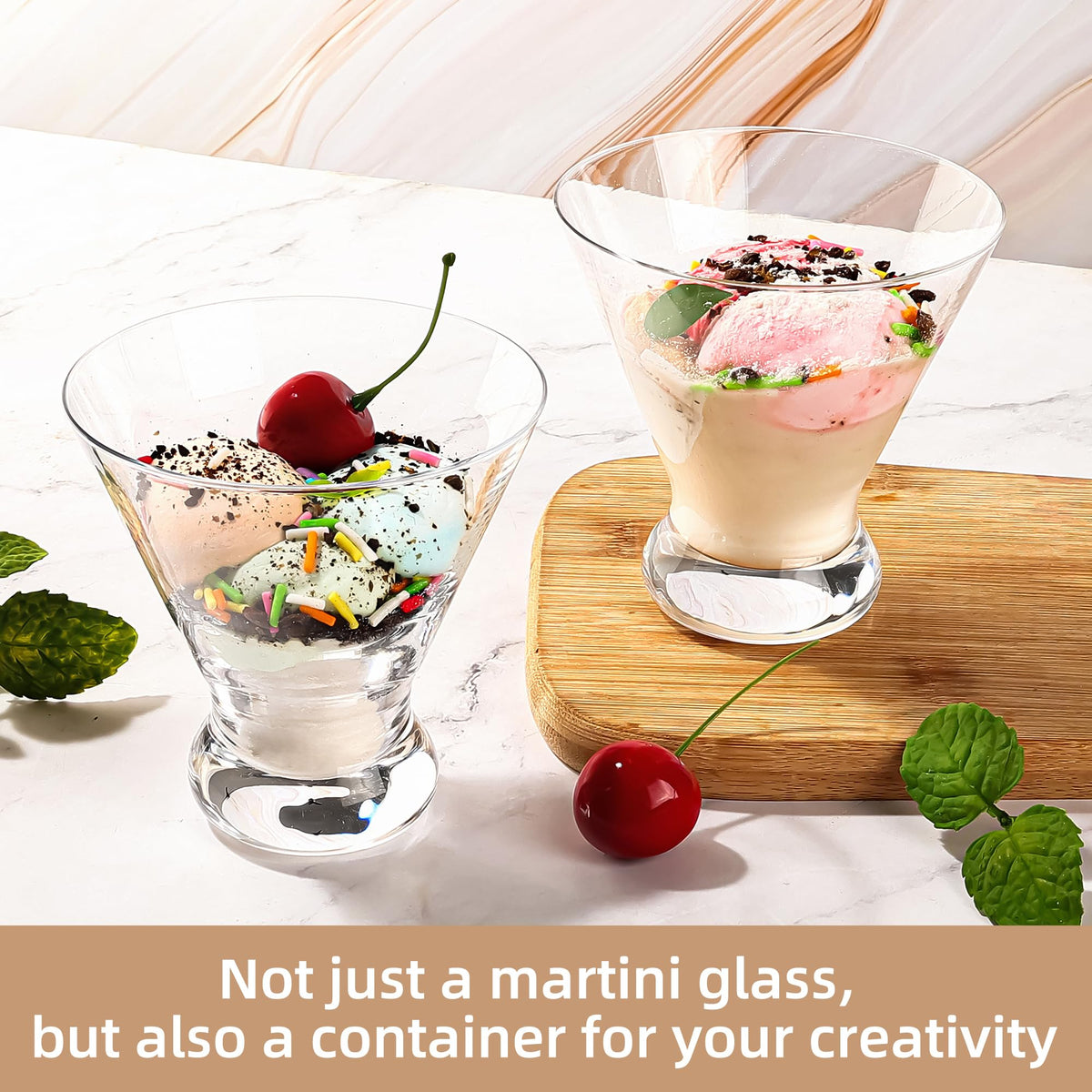 8 oz Stemless Martini Glasses Set of 8 Z194767