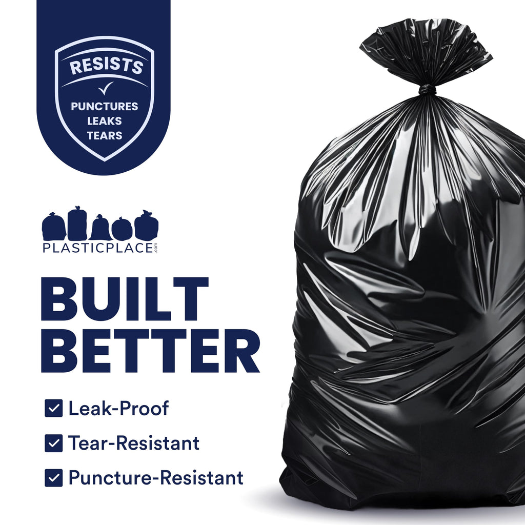 65 Gallon Black Heavy Duty Trash Bags 25 Count N251