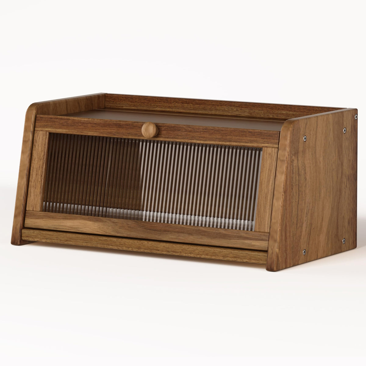 Acacia Wood Bread Box with Acrylic Window B556009