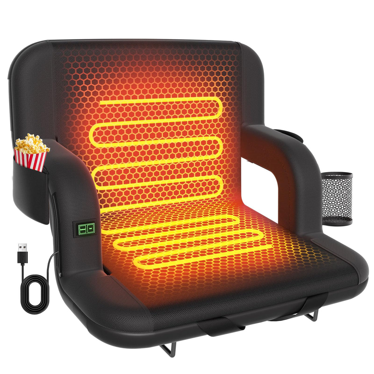 Heated Stadium Seat with Back Support Y6190