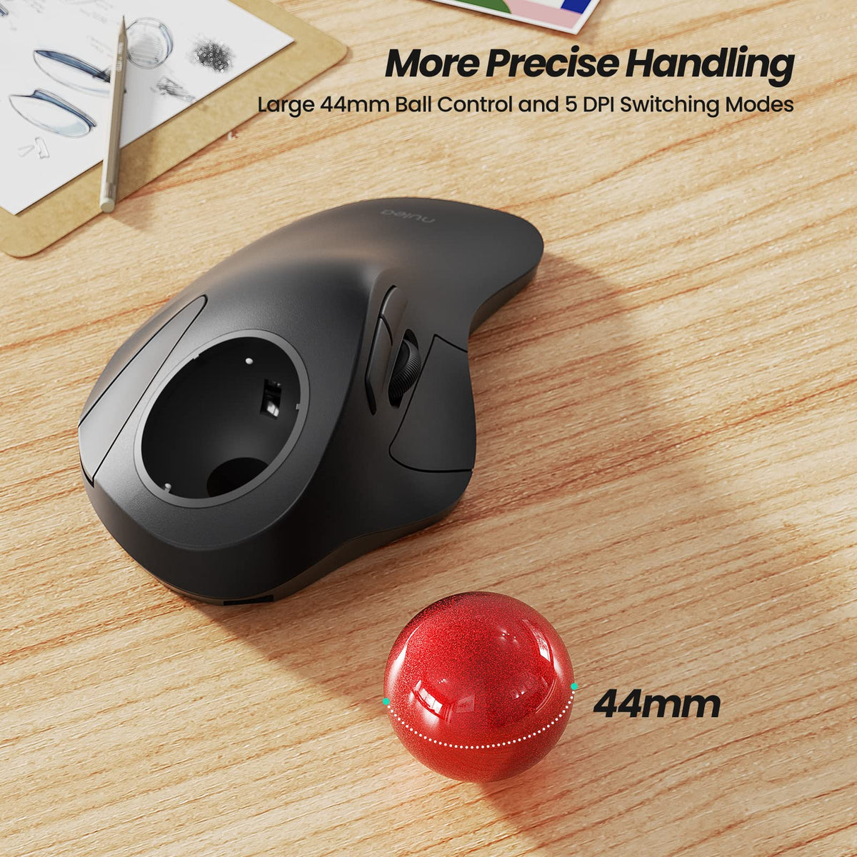 Wireless Trackball Mouse Ergonomic I7610