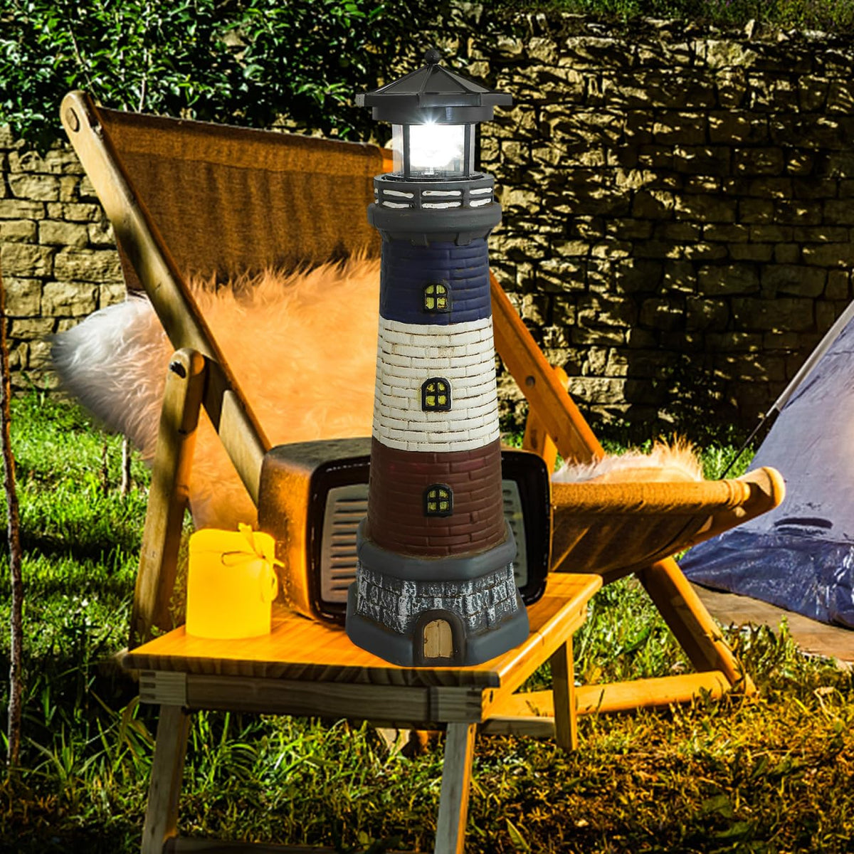 Solar Lighthouse Outdoor Statue U80295