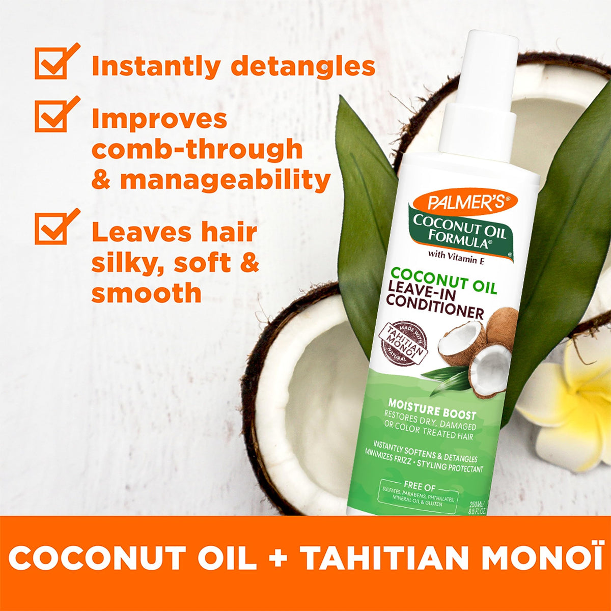 Coconut Oil Leave-In Conditioner Spray 8.5 Oz F42214